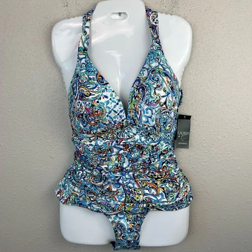 NWT Lauren Ralph Lauren Tankini and Matching Bottoms Sizes 10 or 16